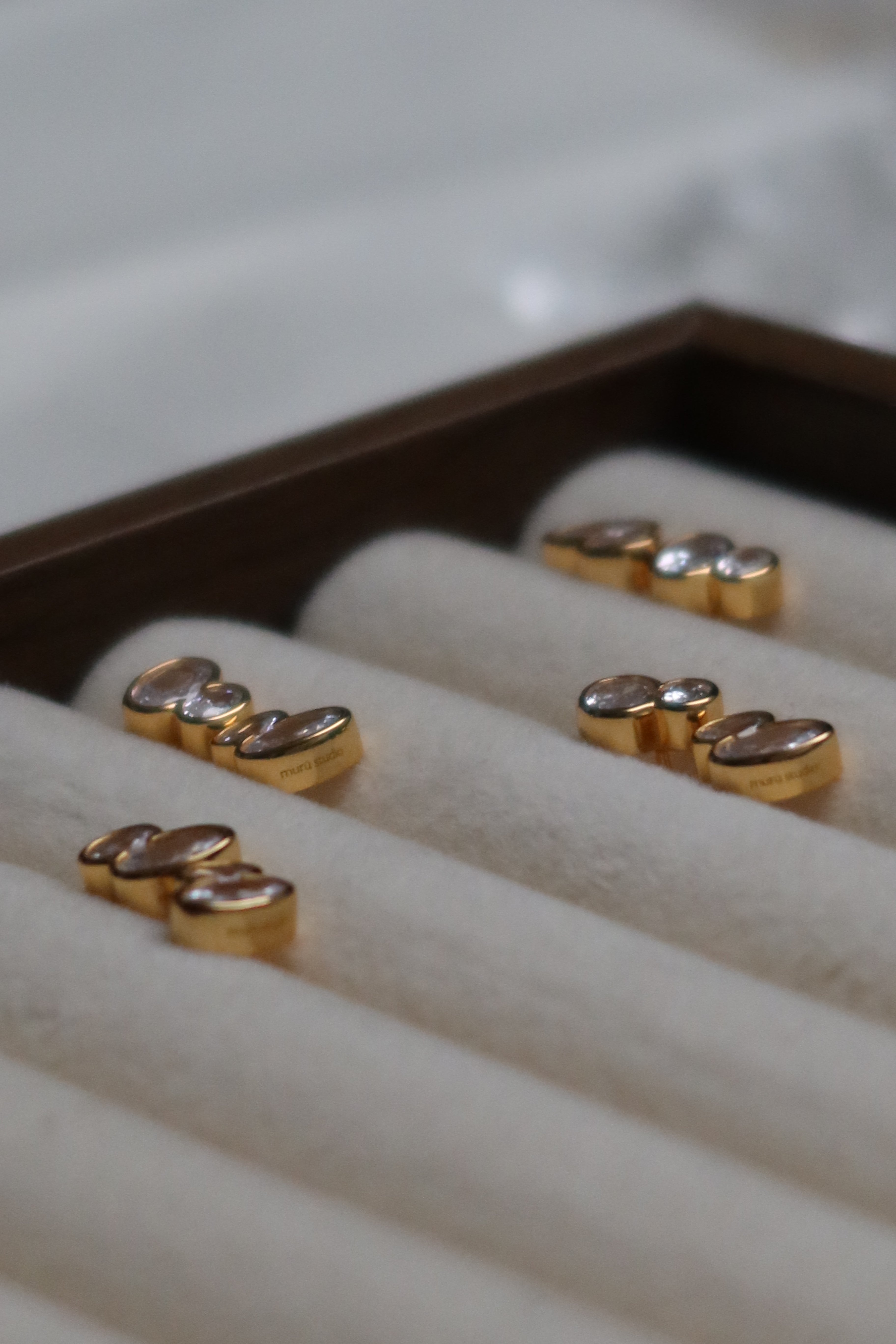 Oval Twin Stud Earrings