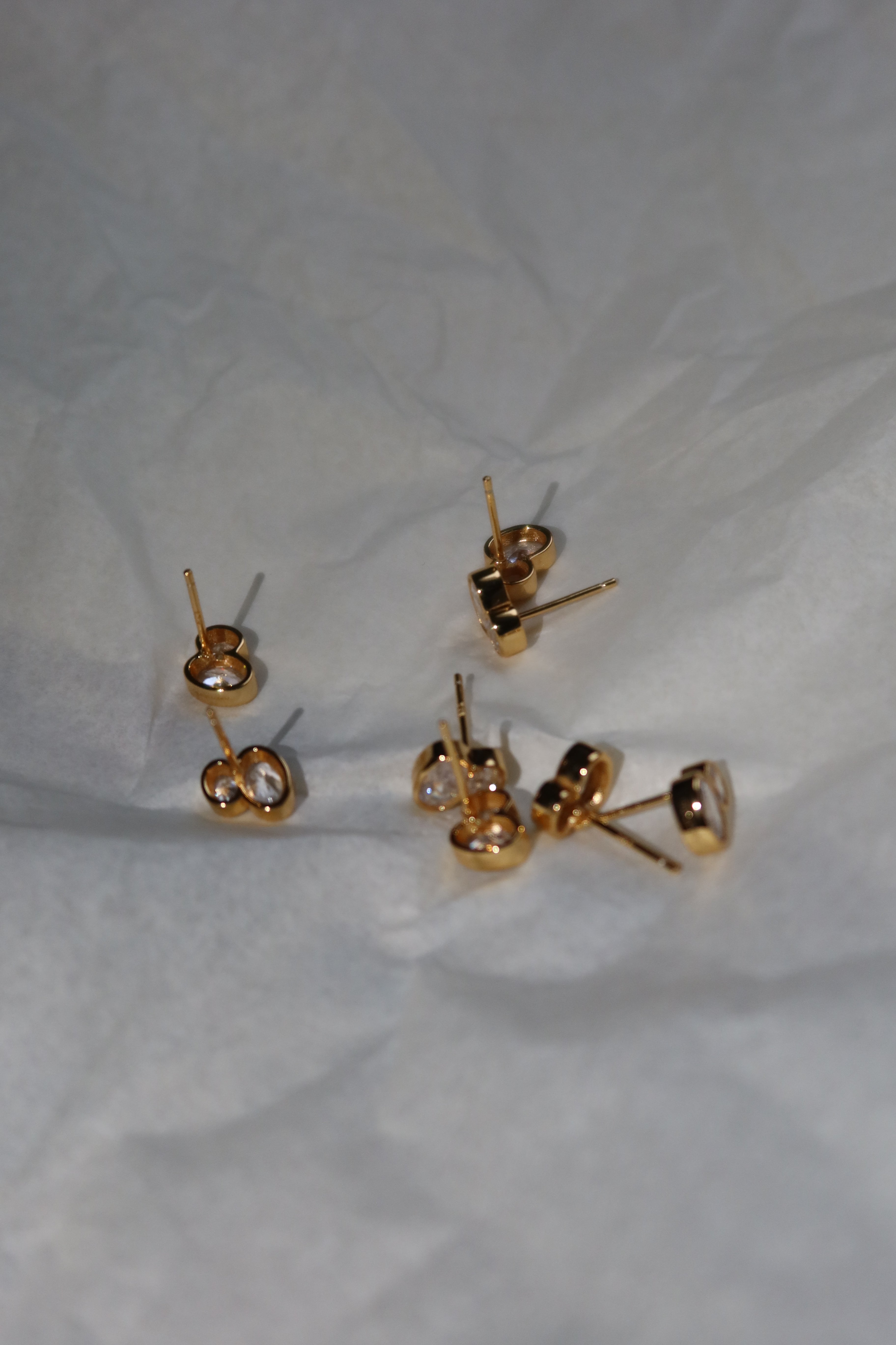Oval Twin Stud Earrings