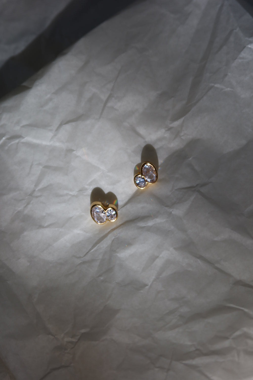 Oval Twin Stud Earrings