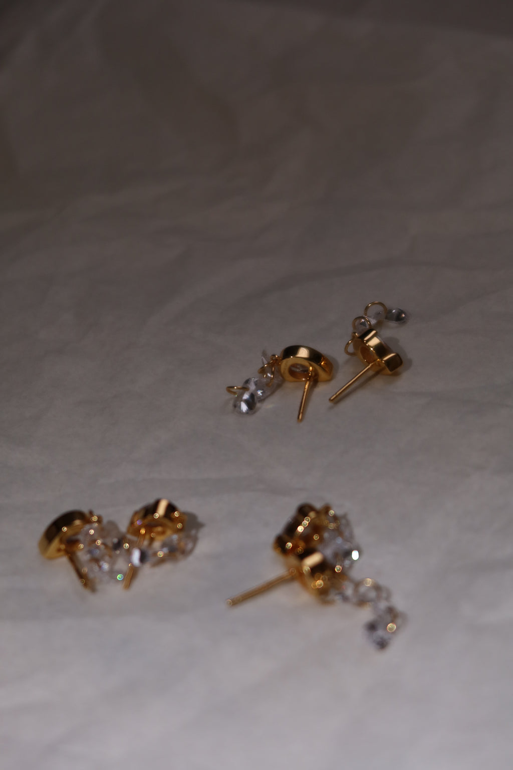 Droplet Earrings with Dangling Pear-Shaped Accents