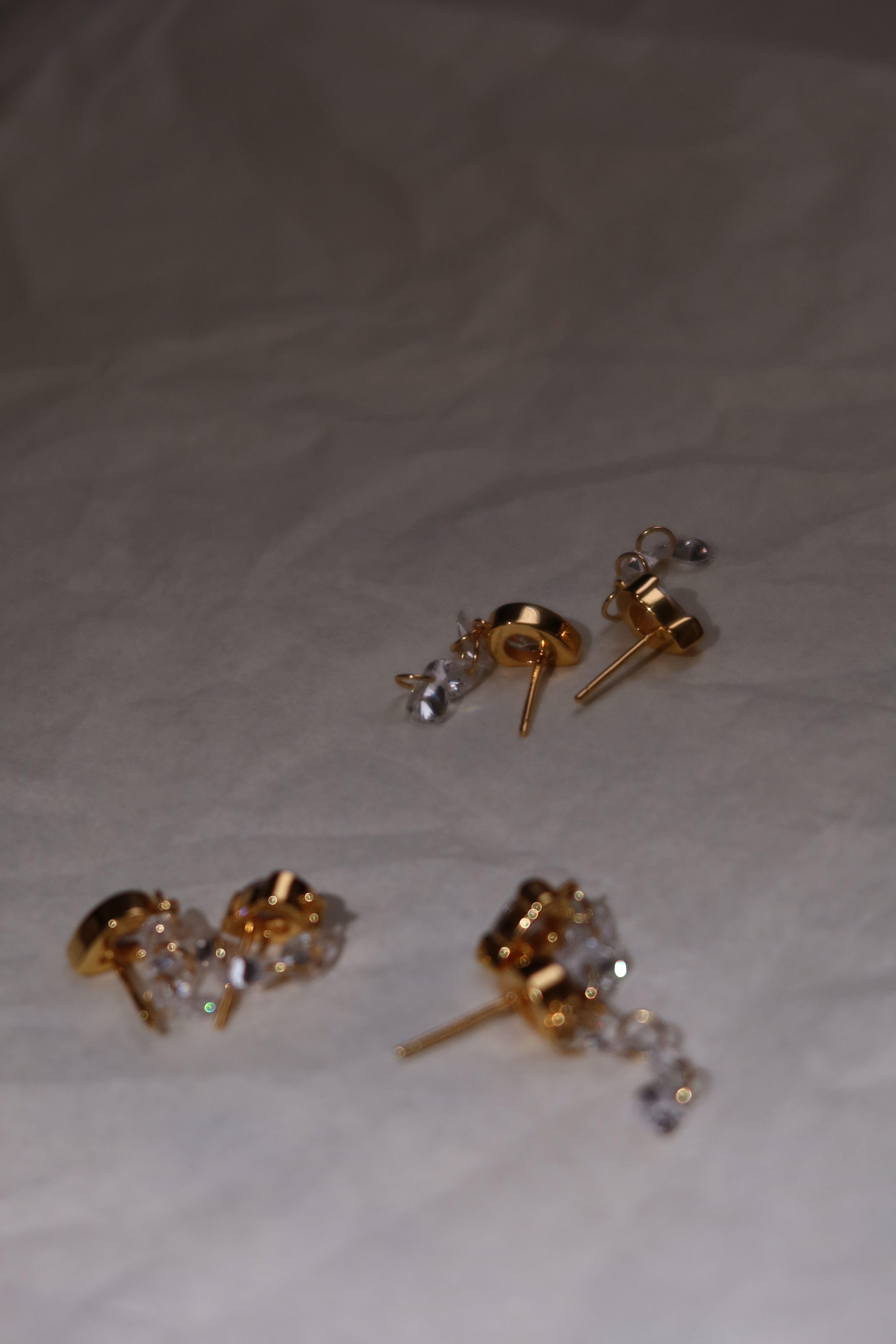 Droplet Earrings with Dangling Pear-Shaped Accents