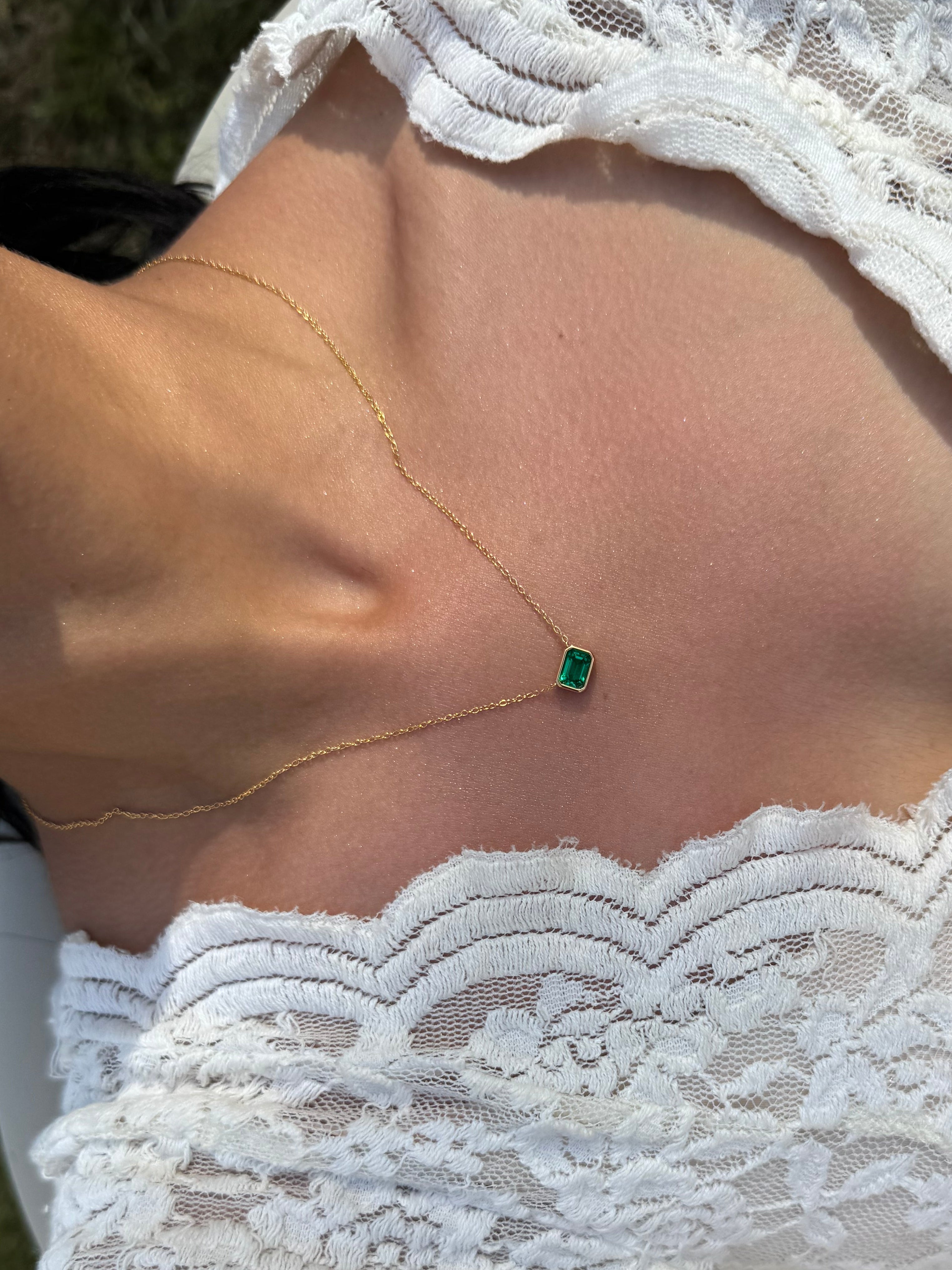 Emerald Diamond Necklace